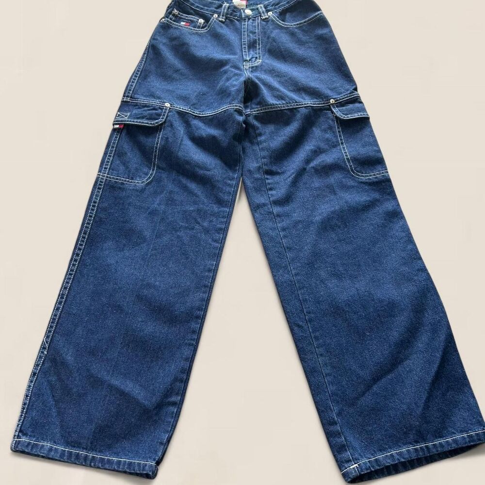 Vintage Tommy Hilfiger Carpenter Jeans Kids 8 | Y2K baggy wide leg skater